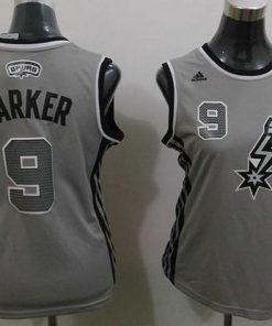 Spurs #9 Tony Parker Grey Alternate Women's Stitched NBA Jersey