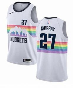 Men's Denver Nuggets White #27 Jamal Murray Icon Edition Stitched NBA Jersey