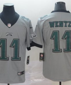 Men's Philadelphia Eagles #11 Carson Wentz Silver Inverted Legend Stitched Jersey