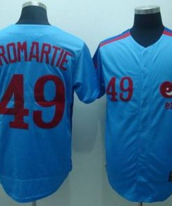 Mitchell and Ness Expos #49 Warren Cromartie Blue Stitched Throwback MLB Jersey