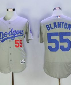 Dodgers #55 Joe Blanton Grey Flexbase Authentic Collection Stitched MLB Jersey