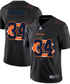 Men's Chicago Bears #34 Walter Payton Black Shadow Logo Limited Stitched NFL Jersey