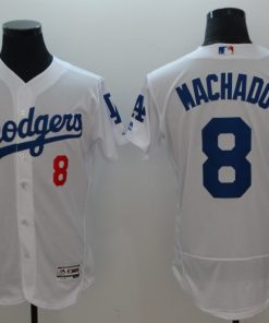 Men's Los Angeles Dodgers #8 Manny Machado White Flexbase Stitched MLB Jersey