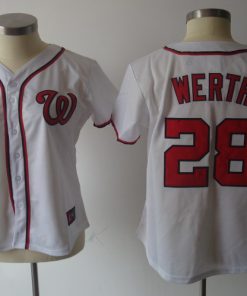 Nationals #28 Jayson Werth White Women's Fashion Stitched MLB Jersey