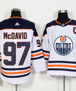 Men's Adidas Edmonton Oilers #97 Connor McDavid White Stitched NHL Jersey