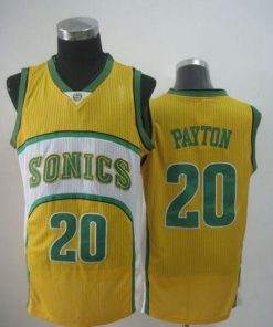 Thunder #20 Gary Payton Yellow SuperSonics Throwback Stitched NBA Jersey