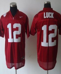 Cardinal #12 Andrew Luck Red Stitched NCAA Jersey