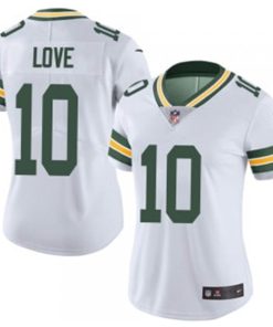 Women's Green Bay Packers #10 Jordan Love 2020 White Vapor Untouchable Limited Stitched Jersey(Run Small)