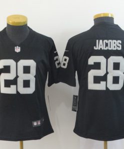 Women's Oakland Raiders #28 Josh Jacobs Black Vapor Untouchable Limited Stitched NFL Jersey(Run Small)