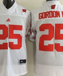 Badgers #25 Melvin Gordon III White Stitched NCAA Jersey