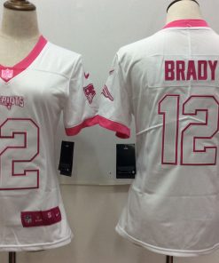 Women's Nike New England Patriots #12 Tom Brady White Pink Vapor Untouchable Player Limited Stitched NFL Jersey
