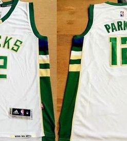 Revolution 30 Bucks #12 Jabari Parker White Stitched NBA Jersey