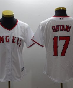 Women's Los Angeles Angels #17 Shohei Ohtani White Cool Base Stitched MLB Jersey