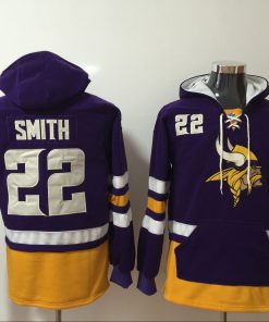 Men's Minnesota Vikings #22 Harrison Smith Purple All Stitched NFL Hooded Sweatshirt