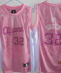 Clippers #32 Blake Griffin Pink Women Fashion Stitched NBA Jersey