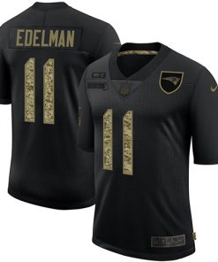 Men's New England Patriots #11 Julian Edelman 2020 Black Camo Salute To Service Limited Stitched NFL Jersey