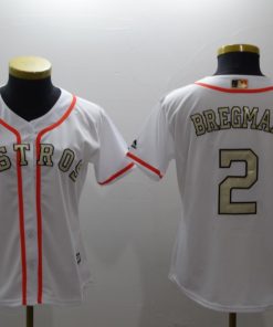 Women's Houston Astros #2 Alex Bregman Majestic White 2018 Gold Program Cool Base Player Stitched MLB Jersey