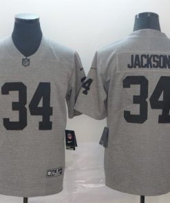 Men's Oakland Raiders #34 Bo Jackson Grey Limited Stitched NFL Jersey
