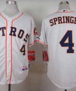 Astros #4 George Springer White Cool Base Stitched MLB Jersey