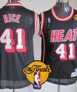 Heat #41 Glen Rice Black Hardwood Classics Nights Finals Patch Stitched NBA Jersey