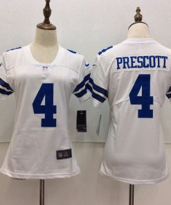 Women's Nike Dallas Cowboys # 4 Dak Prescott White Vapor Untouchable Player Limited Stitched NFL Jersey