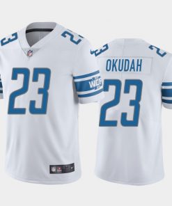 Men's Detroit Lions #23 Jeff Okudah White Vapor Untouchable Limited Stitched NFL Jersey