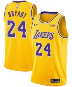 Men's Los Angeles Lakers #24 Kobe Bryant Yellow Stitched NBA Jersey