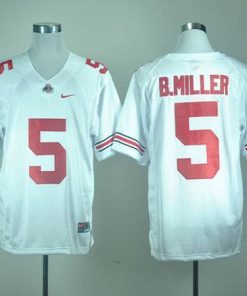 Buckeyes #5 Braxton Miller White Stitched NCAA Jersey