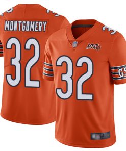 Men's Chicago Bears #32 David Montgomery Orange 2019 100th Season Vapor Untouchable Limited NFL Jersey