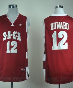 SACA #12 Dwight Howard Red Basketball Stitched NCAA Jersey