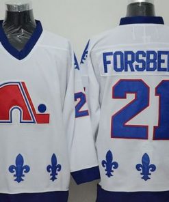 Nordiques #21 Peter Forsberg White CCM Throwback Stitched NHL Jersey