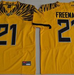 Ducks #21 Royce Freeman Yellow Limited Stitched NCAA Jersey