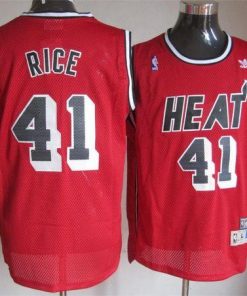 Heat #41 Glen Rice Red Throwback Stitched NBA Jersey