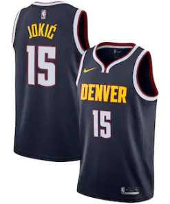 Men's Denver Nuggets Navy #15 Nikola Jokic Icon Edition Stitched NBA Jersey
