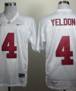 Crimson Tide #4 T.J Yeldon White Stitched NCAA Jersey