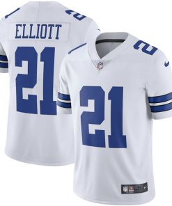 Men's Nike Dallas Cowboys #21 Ezekiel Elliott White Stitched NFL Vapor Untouchable Limited Jersey