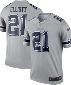 Men's Dallas Cowboys Ezekiel Elliott Gray Inverted Legend Jersey