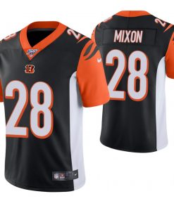 Men's Cincinnati Bengals #28 Joe Mixon Black 100th Season Vapor Untouchable Limited Stitched NFL Jersey.