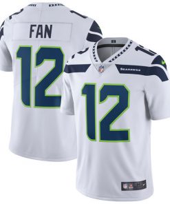 Men's Seattle Seahawks #12 Fan Nike White Vapor Untouchable Limited Stitched NFL Jersey
