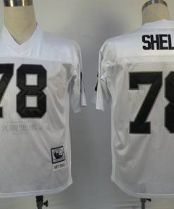 Mitchell and Ness Raiders #78 Art Shell White Stitched NFL Jersey