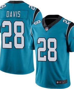Men's Carolina Panthers #28 Mike Davis Blue Vapor Untouchable Limited Stitched NFL Jersey