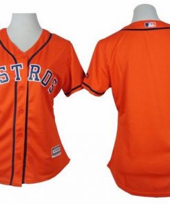 Astros Blank Orange Alternate Women's Stitched MLB Jersey