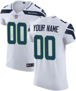 Men's Seattle Seahawks White Vapor Untouchable Custom Elite NFL Stitched Jersey