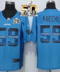 Nike Panthers #59 Luke Kuechly Blue Alternate Super Bowl 50 Men's Stitched NFL Limited Strobe Jersey