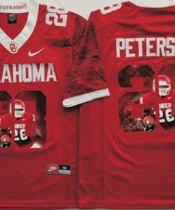 Sooners #28 Adrian Peterson Red Player Fashion Stitched NCAA Jersey