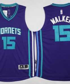 Revolution 30 Hornets #15 Kemba Walker Purple Stitched NBA Jersey
