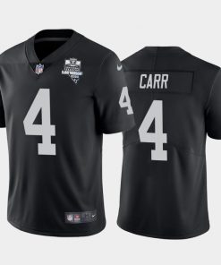 Men's Oakland Raiders Black #4 Derek Carr 2020 Inaugural Season Vapor Limited Stitched NFL Jersey