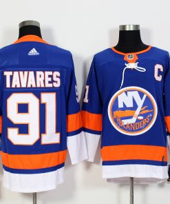 Men's Adidas New York Islanders #91 John Tavares Royal Stitched NHL Jersey