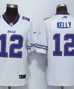 Nike Bills #12 Jim Kelly White Men's Stitched NFL Limited Jersey