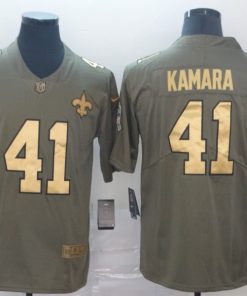 Men's New Orleans Saints #41 Alvin Kamara Camo Salute To Service Stitched NFL Gold Jersey